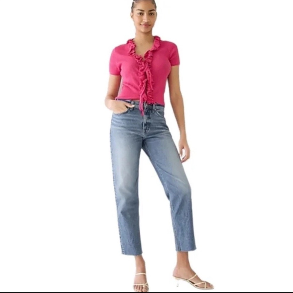 J. Crew 90s High Rise Classic Straight Leg Raw Hem Jeans - 28